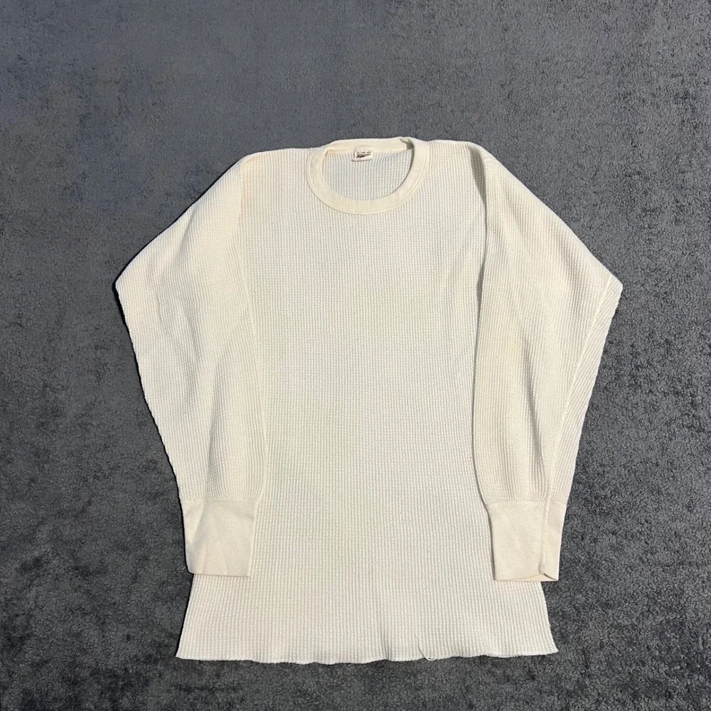Vintage Thermal Shirt Mens XL Waffle Knit Long Sleeve Base Layer Made in USA